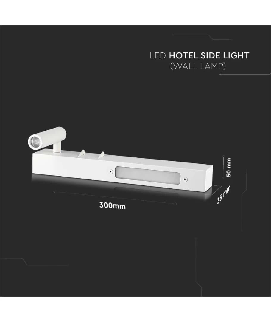 V-TAC 3W+6W LED nattlampe/vegglampe