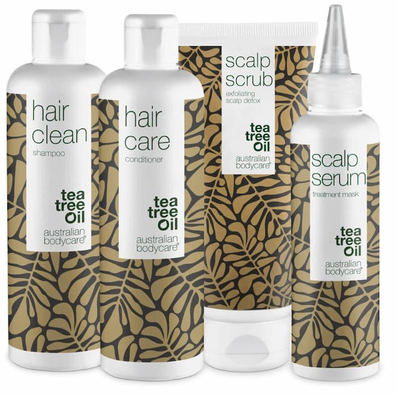 4-pack mot flass og tørr hodebunn – fra Australian Bodycare