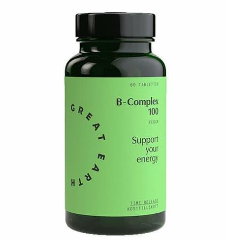 B-Complex 100, 60 tabletter â fra Great Earth