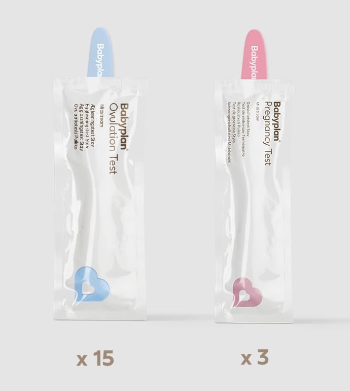 Babyplan testsett – 15 eggløsningstester + 3 graviditetstester, stav