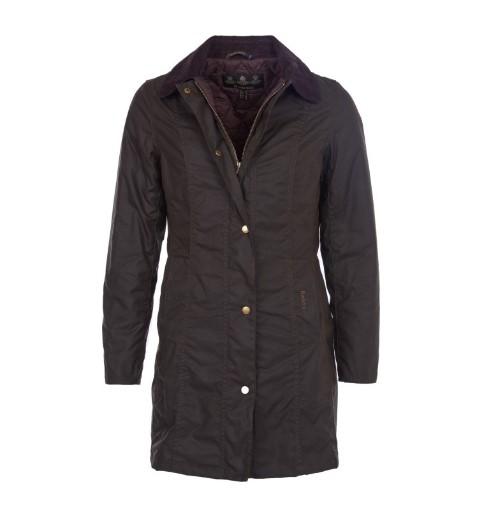 Barbour W's Belsay Padded Wax Jacket Dark Olive