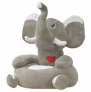 Barnestol Plysj, Elefant Grå