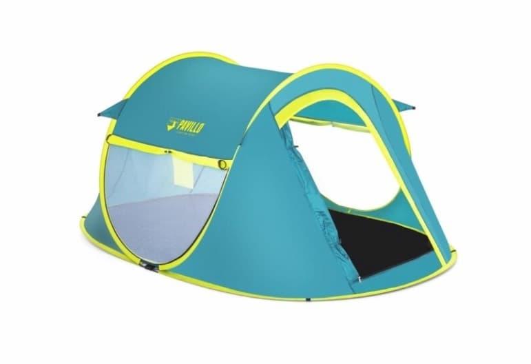Bestway 68086 Pop-up telt, 2 personer, Myggnett, Ventilasjon, Vanntette sÞmmer, BlÄ, Hvit, Gul