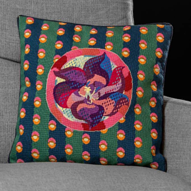 Dronningens broderisett - Tulipanputebroderi 40 x 40 cm - Design av Dronning Margrethe II