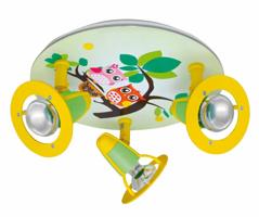 Taklampe barnerom test - fargerik taklampe med uglefigur for barnerom