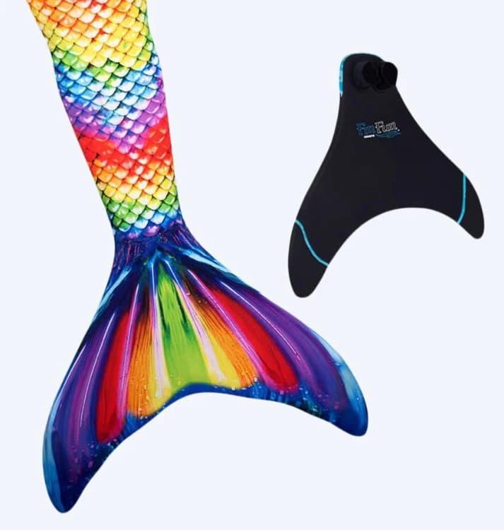 Fin Fun havfruehale til barn – Sett – Rainbow