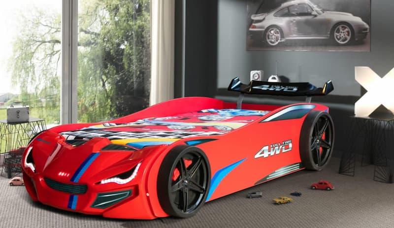 GT1 Racer Bilseng – 90x190 – LED LYS – RØD