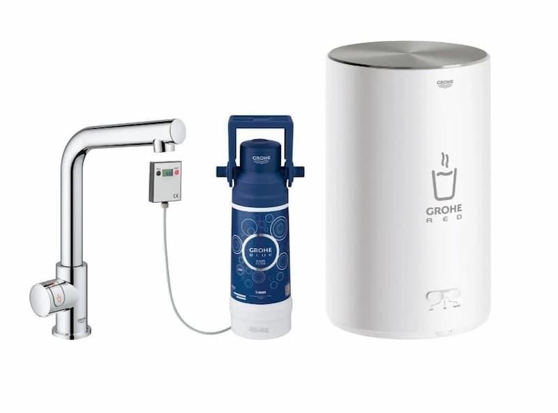 Grohe Red Mono kjøkkenarmatur med L-tut & 3 liters kjele, Krom