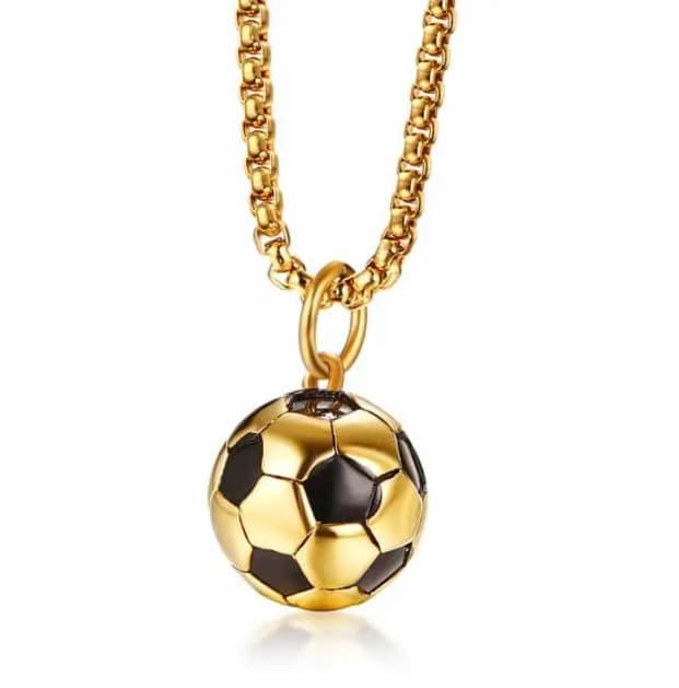 Halskjede «Golden Football» Rustfritt stål