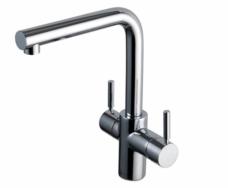 Insinkerator 3N1 L-formet kokende vannkran, Krom