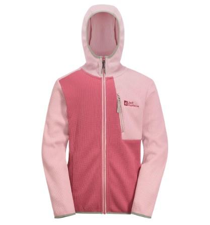 Jack Wolfskin Kid's Actamic Grid Midlayer Water Lily