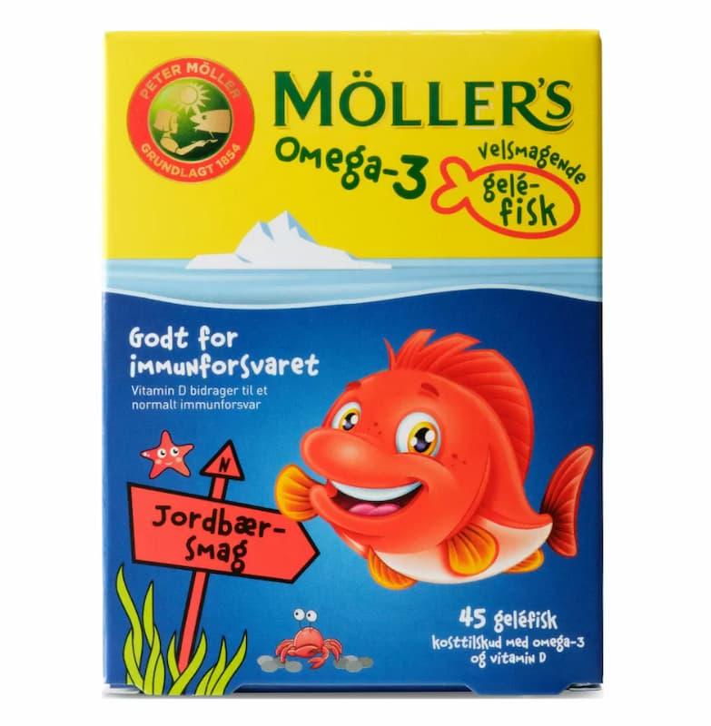 Møllers Omega-3 Geléfisk Jordbær – 45 stk