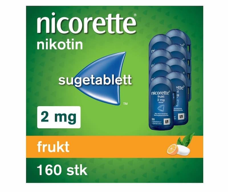 Nicorette 2 mg sugetablett frukt 8 x 20 stk