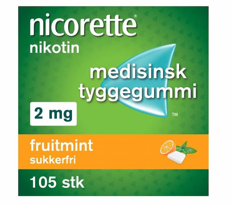 Nicorette 2 mg tyggegummi fruitmint 105 stk