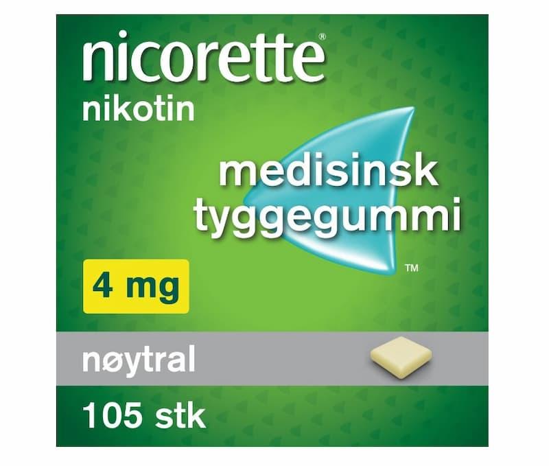 Nicorette 4 mg tyggegummi nøytral 105 stk