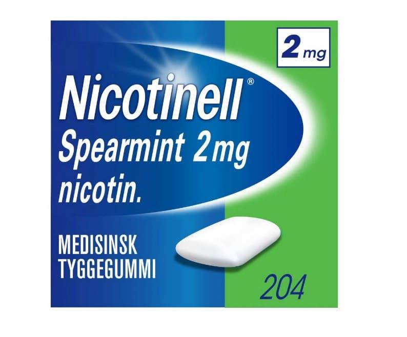Nicotinell 2 mg tyggegummi spearmint 204 stk