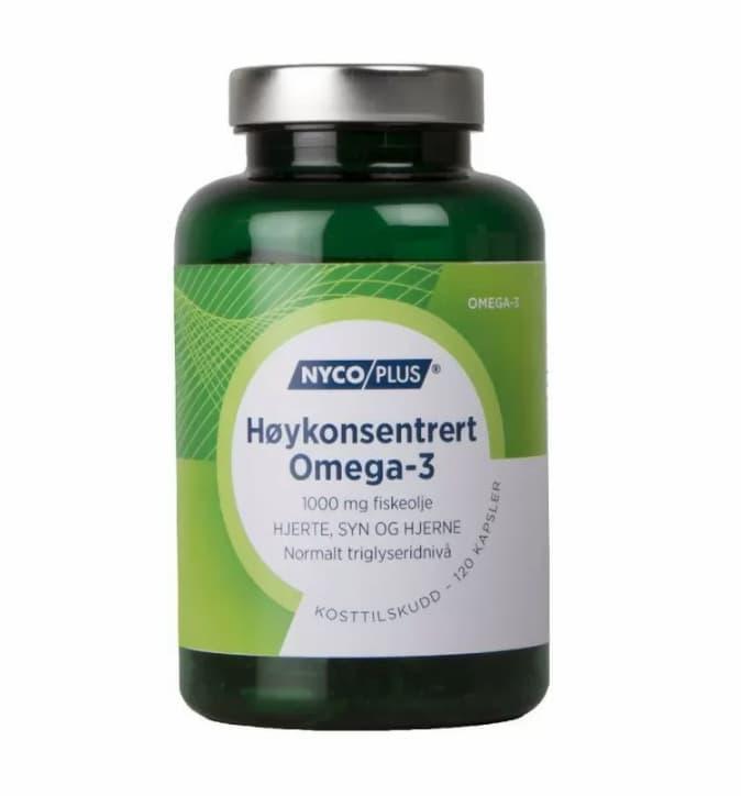Nycoplus høykonsentrert Omega-3 1000mg kapsler - 120stk