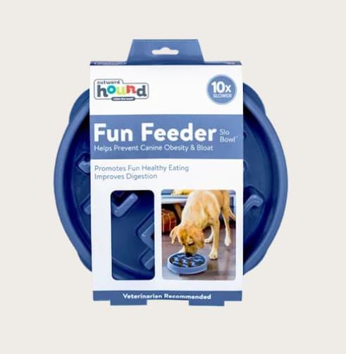Outward Hound Fun Feeder Slo-Bowl Blue Small 20,5 x 5 cm