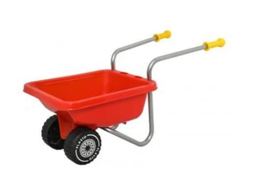 Trillebar barn test - barn som leker med fargerik trillebar i hagen