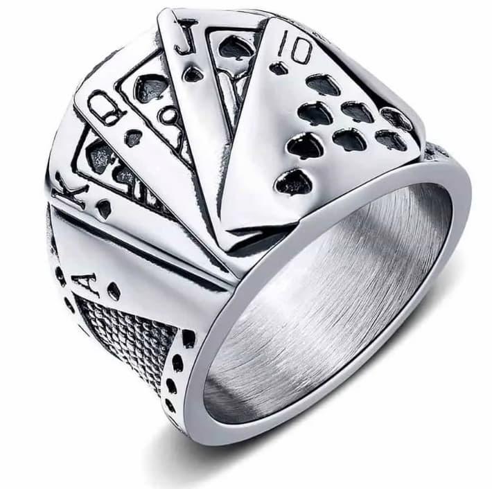 Poker Menns ring i rustfritt stål ACE