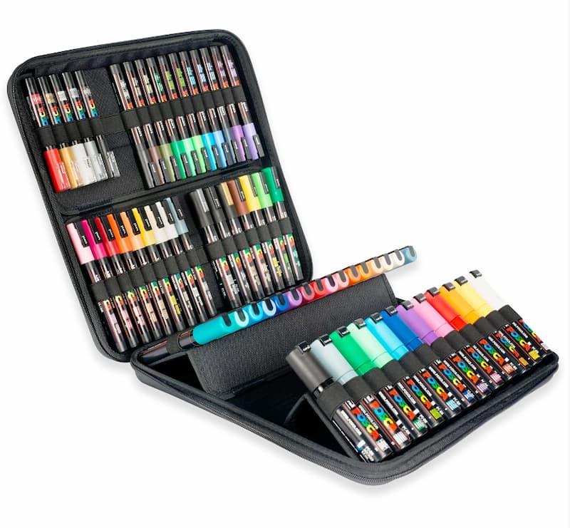 Posca tusj sett med flere farger i etui