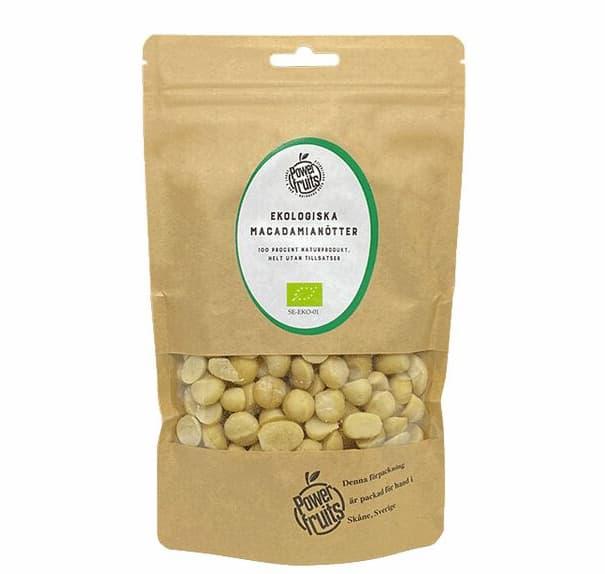 Raw Macadamianøtter, 500 gram, fra Powerfruits
