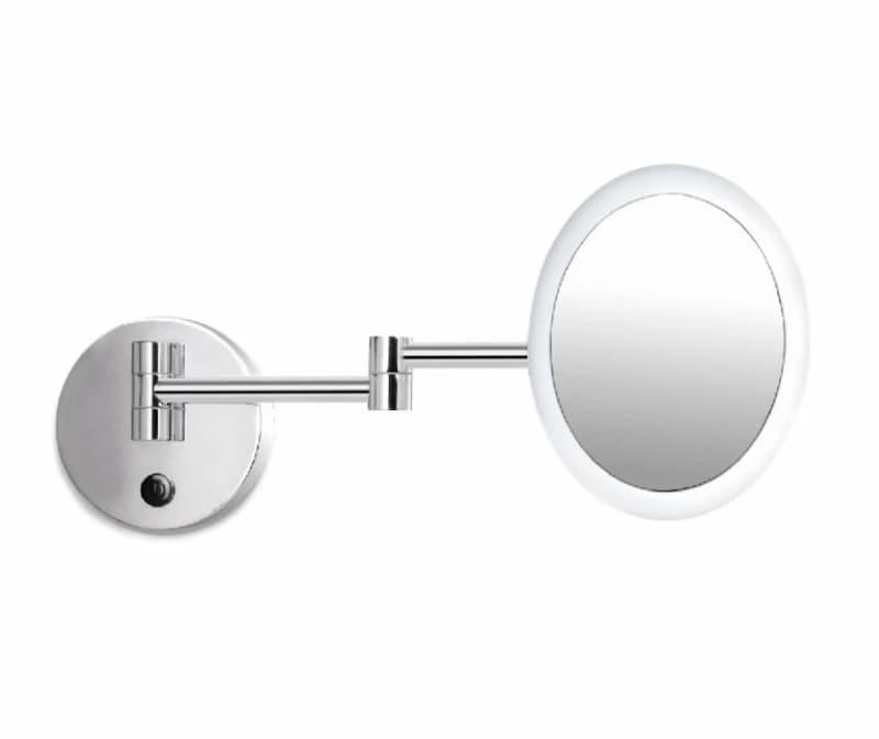 Rim LED-sminkespeil i krom, med ledd