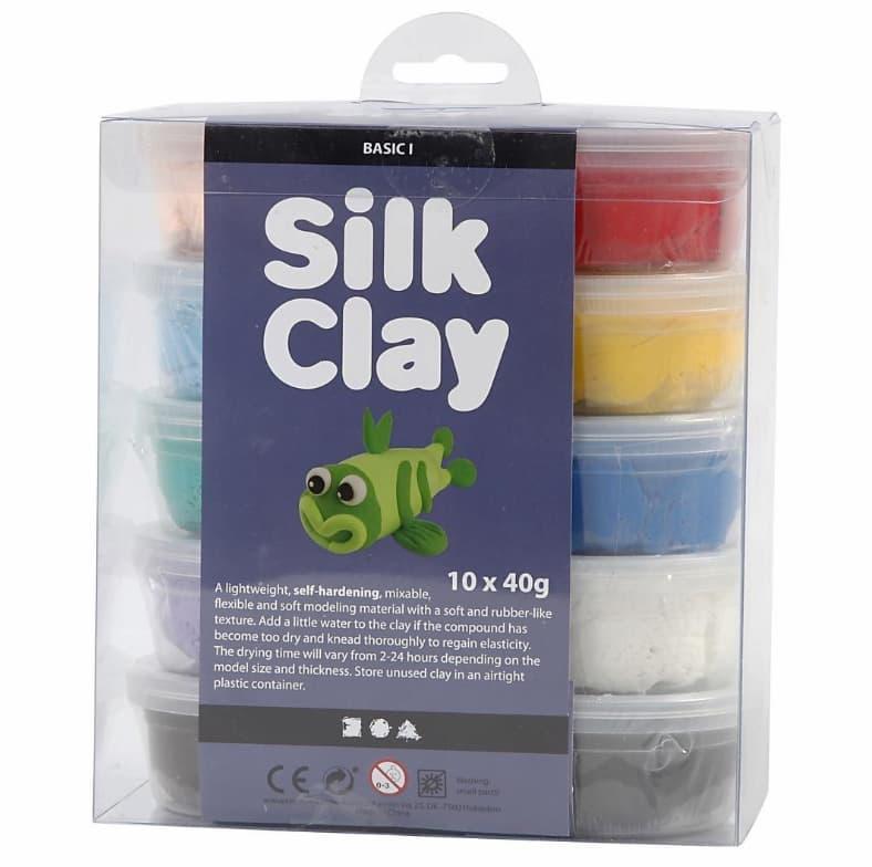Silk Clay, ass. farger, Basic 1, 10x40 g