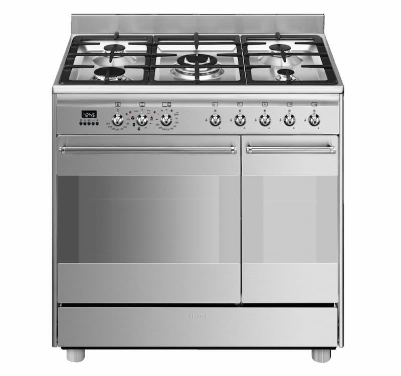 Smeg SCB92MX8 Rustfri dobbelovn, 90 cm