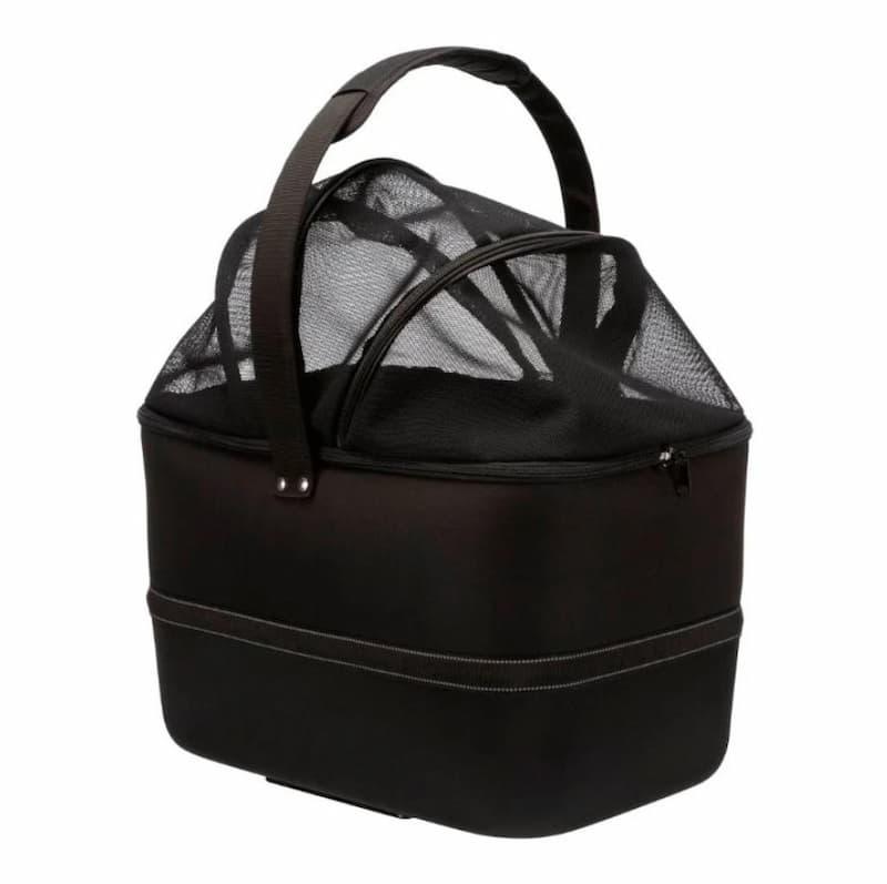 Sykkelkurv hund test - sykkelkurv montert på styret med liten hund