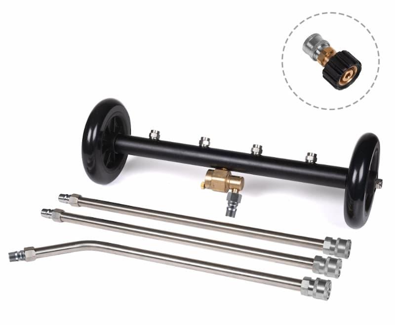 Understellsvasker test - understellsvasker plassert under bil for vask av understell