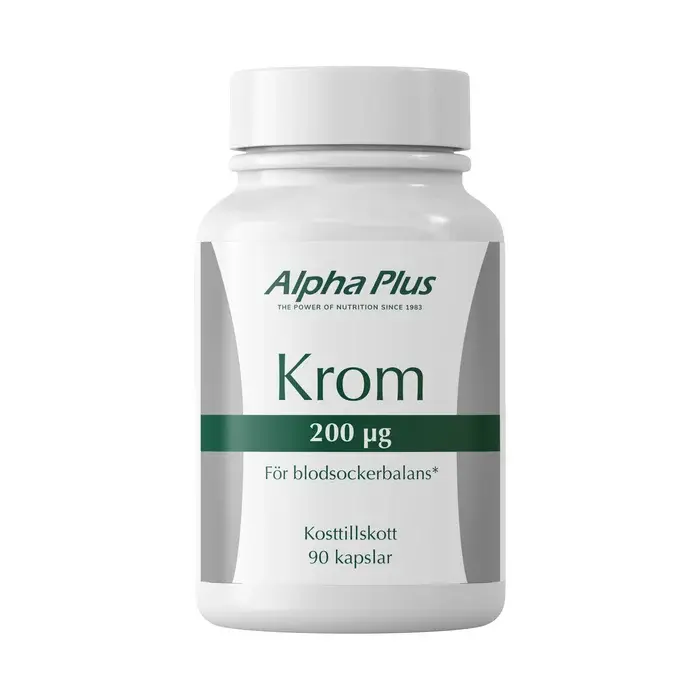 Alpha Plus Krom 200 µg, boks med 90 vegetabilske kapsler