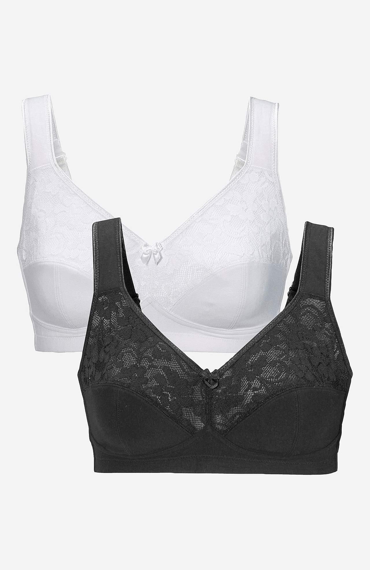 Cellbes spileløs myk BH Anna i 2-pack, svart og hvit