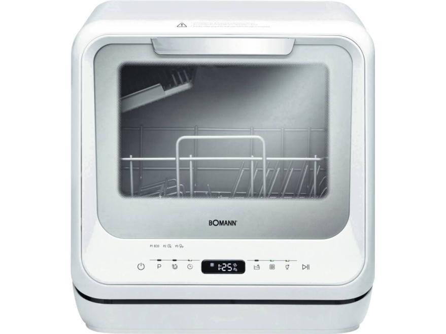 Bomann TSG 5704 hvit benkoppvaskmaskin med LCD-display