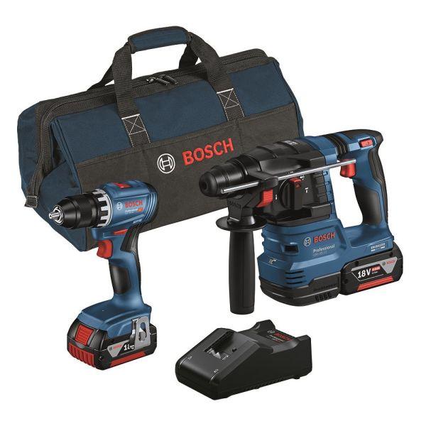 Bosch Professional 18V verktøysett med borskrutrekker og borhammer