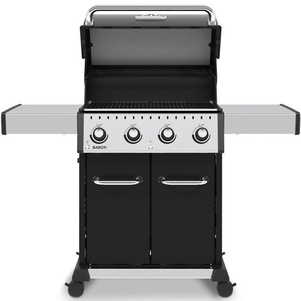 Broil King Baron 420 gassgrill med fire brennere og belyst kontrollpanel