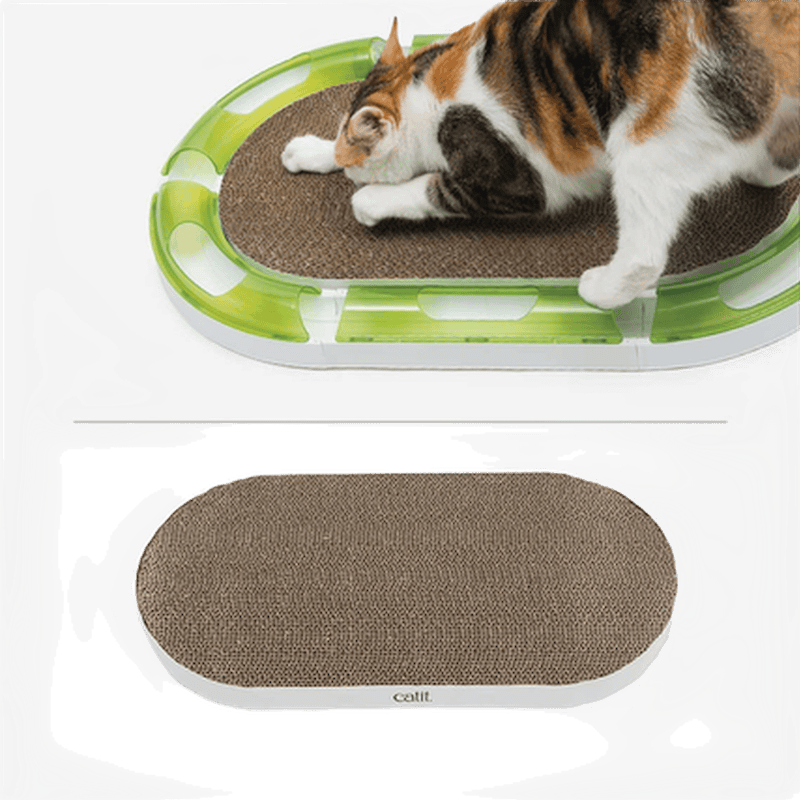 Catit Senses 2.0 Oval Scratcher aktivitetsleke med klorebrett