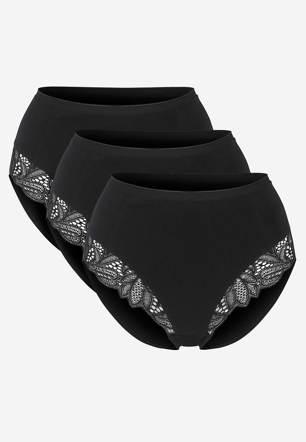 Cellbes light shaping truse med blondedetalj i svart, 3-pack