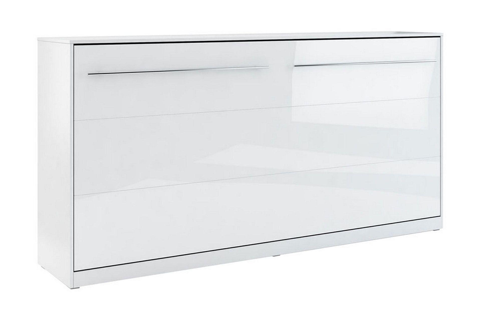 Hvit hĂžyblank Concept Pro sengeskap 90x200 cm, liggende modell
