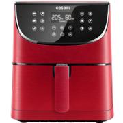 Cosori Premium airfryer 5,5 liter i rødt med vinklet berøringspanel