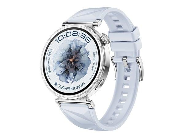 Huawei Watch GT 5 41mm i blå med fluorelastomer-stropp, rustfritt stål-kabinett, 1,32" AMOLED-display og treningsfokusert design