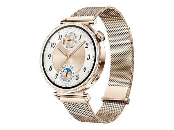Huawei Watch GT 5 41mm med Milaneserstropp i rustfritt stål, 1,32" AMOLED-display, 7-dagers batteritid og slankt design