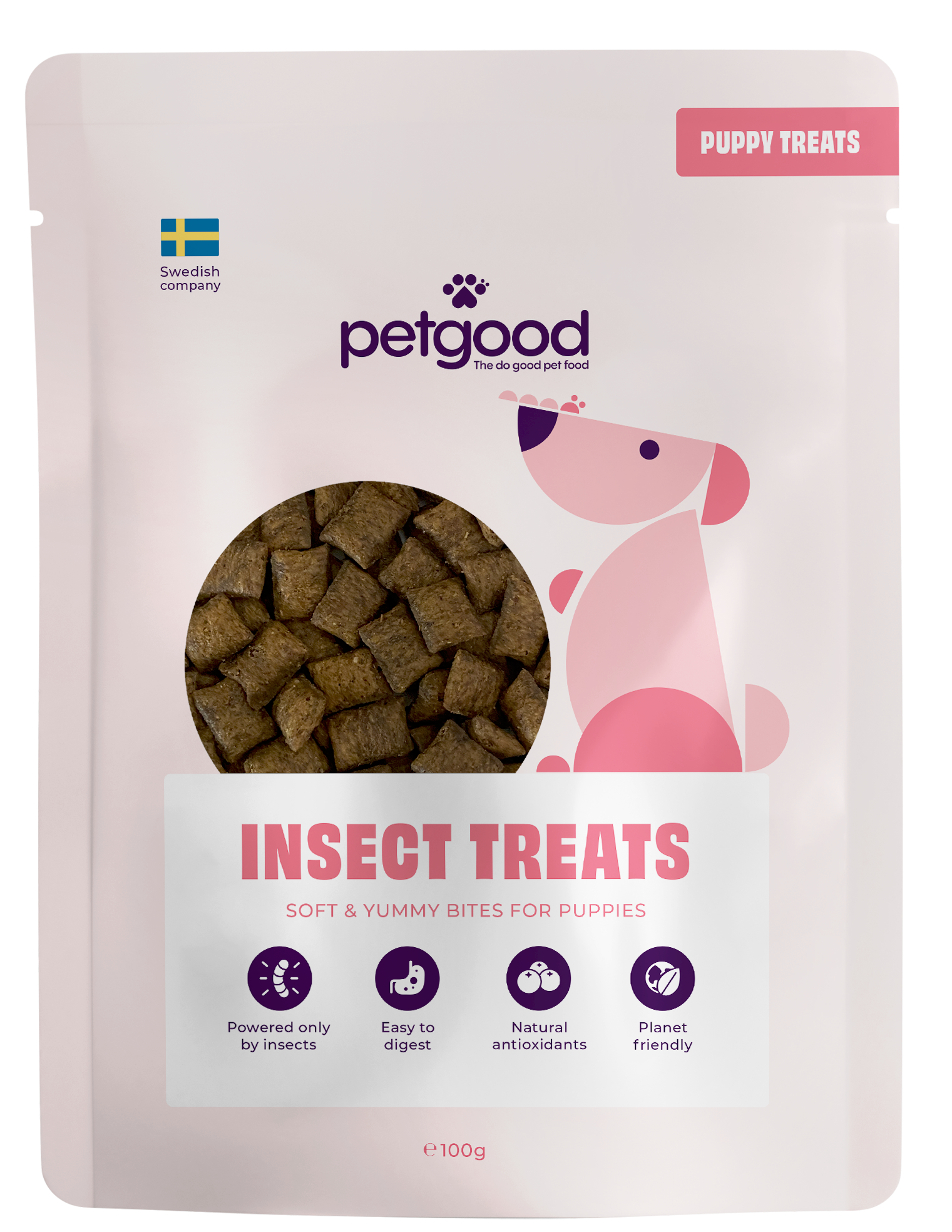 Petgood Valpegodteri med insektprotein 100g