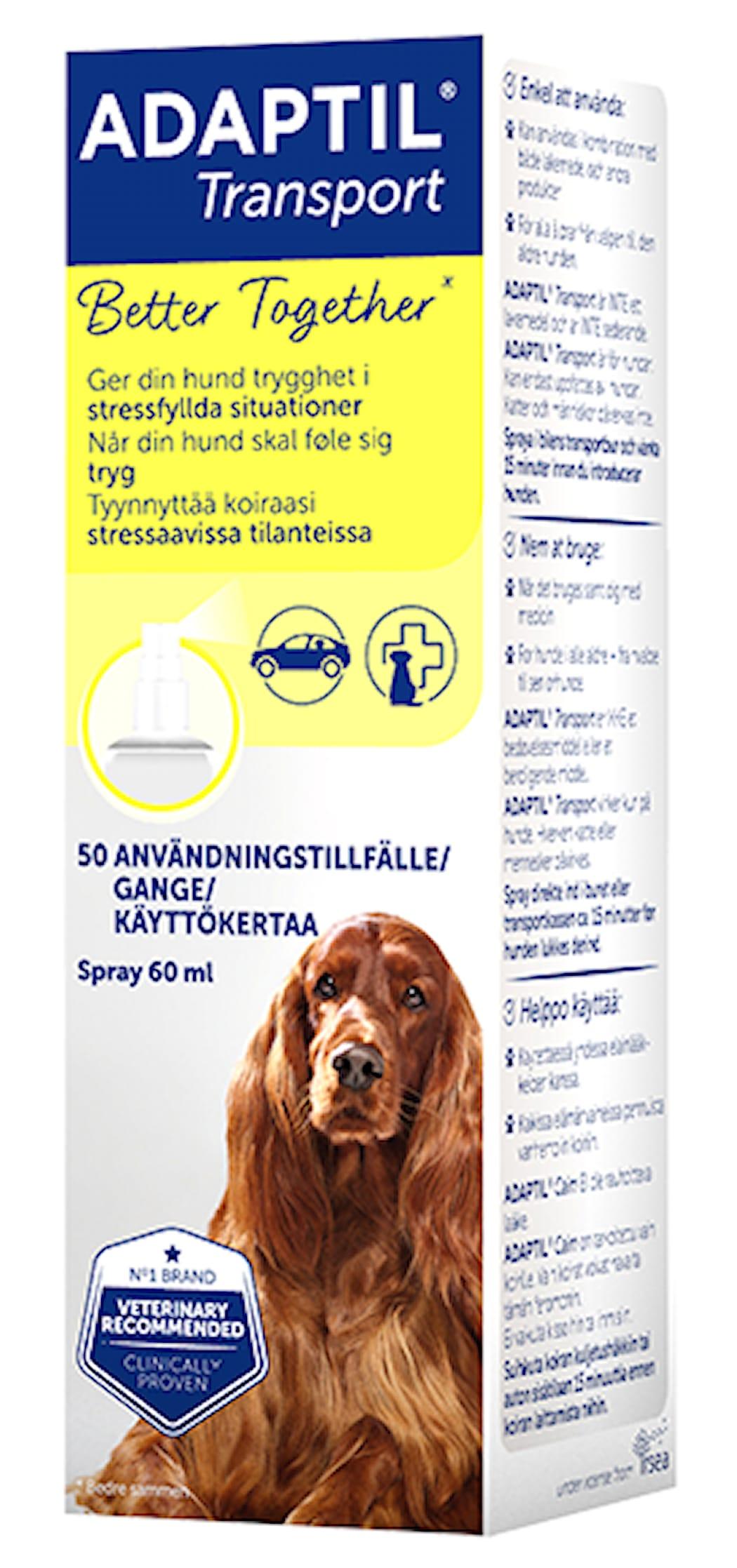 Adaptil Calm Transport Spray 60 ml beroligende feromonspray for hund