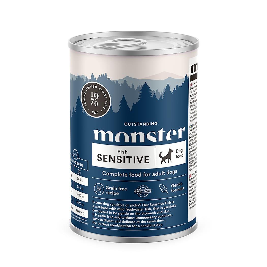 Monster Pet Food Sensitive Fish 400 g kornfritt våtfôr til hund