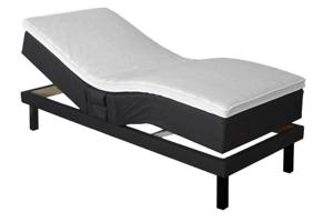 Regulerbar seng 90x200 cm med hevet hodedel