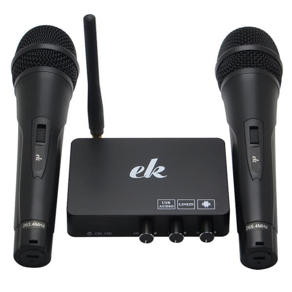 Karaokemikser med to trådløse mikrofoner