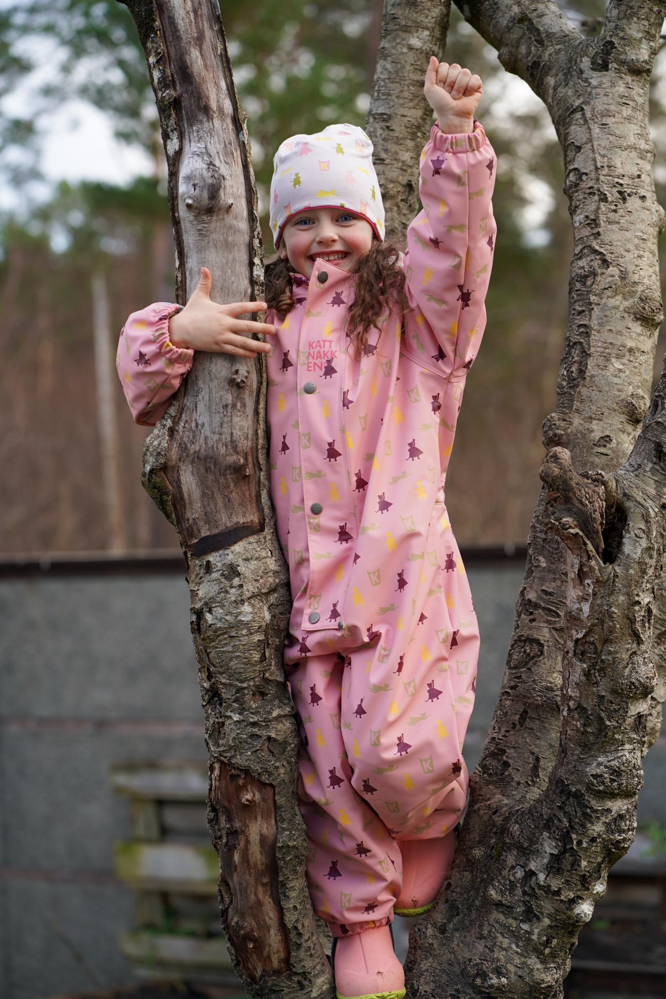 Kattnakken Helårsregndress Hagl Rosa Krystall