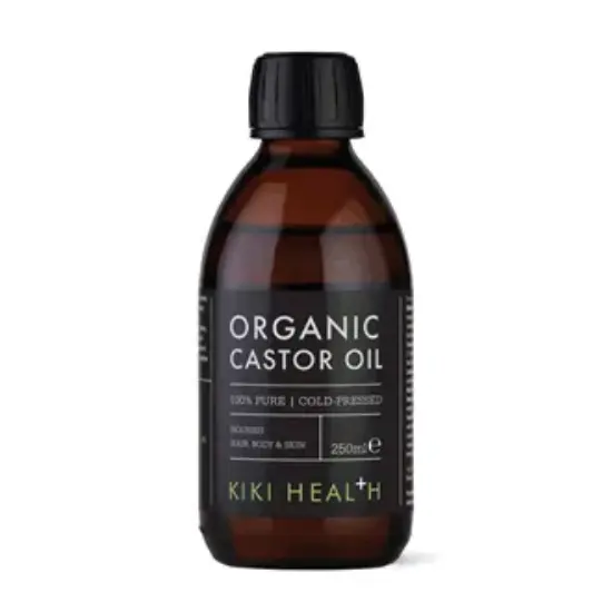 Kiki Health Ăžkologisk kaldpresset castor oil 250 ml i brun glassflaske