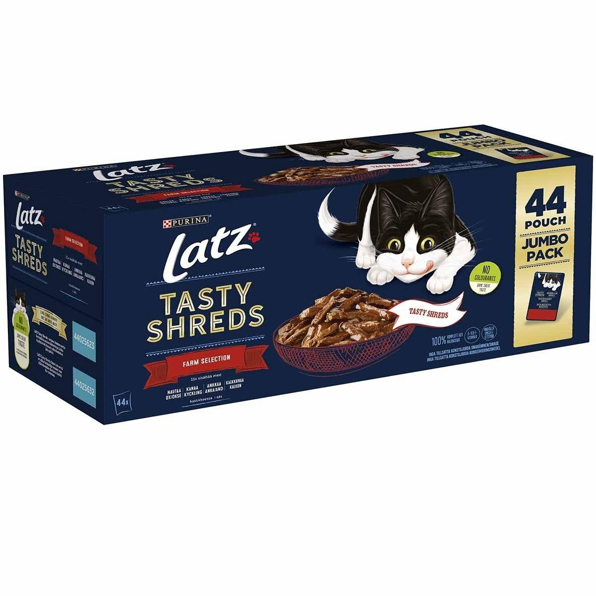 Latz Tasty Shreds Farm Selection 44x80g